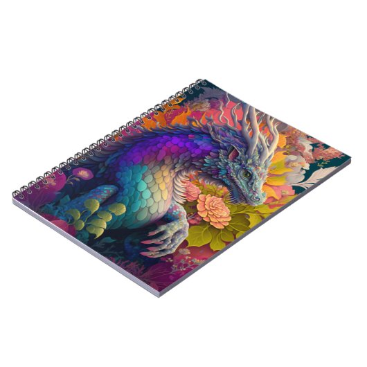 Schönes Blumendrachenbuch Notizblock (Linke Seite)