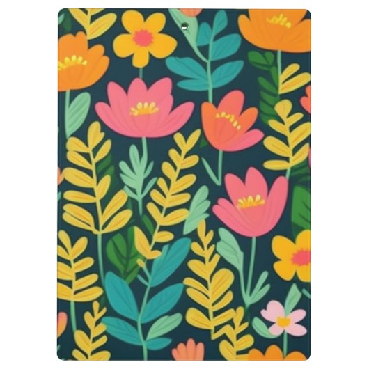 Schönes, blumenfarbenes Feld Klemmbrett (Rückseite)