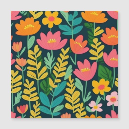 Schönes, blumenfarbenes Feld Magnetkarte (Vorderseite)