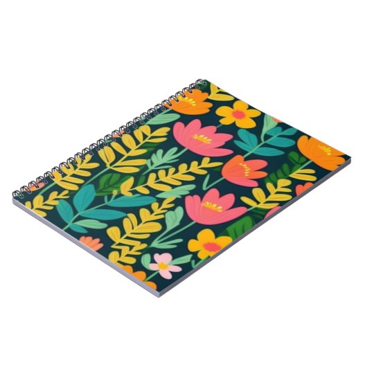 Schönes, blumenfarbenes Feld Notizblock (Linke Seite)