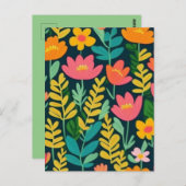 Schönes, blumenfarbenes Feld Postkarte (Vorne/Hinten)