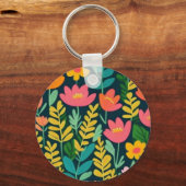 Schönes, blumenfarbenes Feld Schlüsselanhänger (Vorderseite)