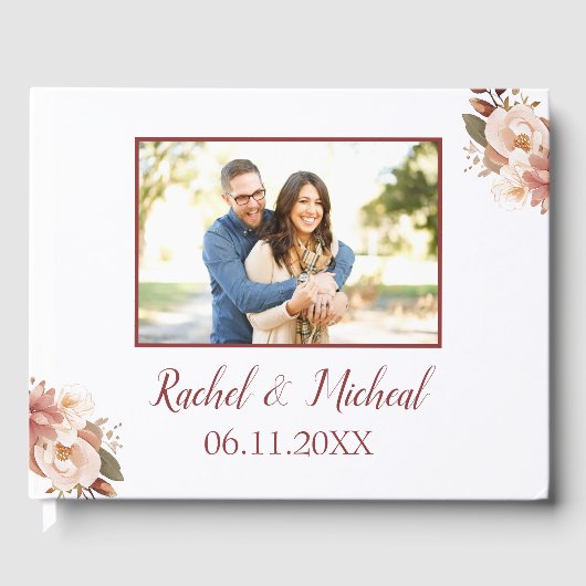 Schönes blumengeschichtliches Foto Gästebuch (Vorderseite)