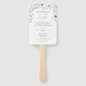 Schönes, blumengeschmücktes Hochzeitsprogramm Fächer (Rückseite)