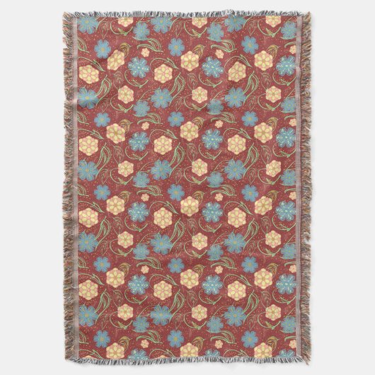 Schönes, blumengeschmücktes modernes Muster - rot Decke (Vorderseite Vertikal)