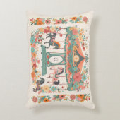 Schönes, blumengeschmücktes Pferd Custom Monogram Dekokissen (Vorderseite(Vertikal))