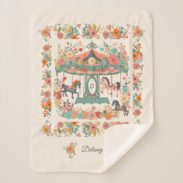 Schönes, blumengeschmücktes Pferd Custom Monogram Sherpadecke