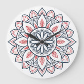 Schönes Blumengestein Mandala - Malerei und Grafik Große Wanduhr (Vorderseite)