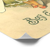 Schönes Blumenmädchen Vintag Ostern Poster (Ecke)