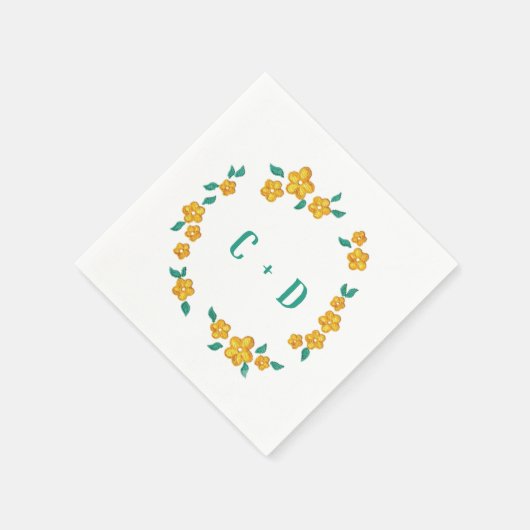 Schönes Blumenmagazin Serviette (Ecke)