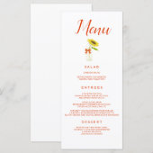 Schönes Blumenmenü für Hochzeiten Menükarte (Vorne/Hinten)