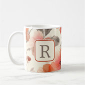 Schönes Blumenmonogramm-Vorlage Personalisiert Kaffeetasse (Links)
