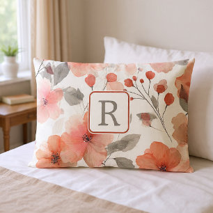 Schönes Blumenmonogramm-Vorlage Personalisiert Kissenbezug