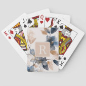 Schönes Blumenmonogramm-Vorlage Personalisiert Spielkarten (Rückseite)