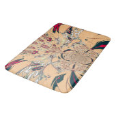 Schönes Blumenmotiv personalisiert Badematte (Schrägansicht)