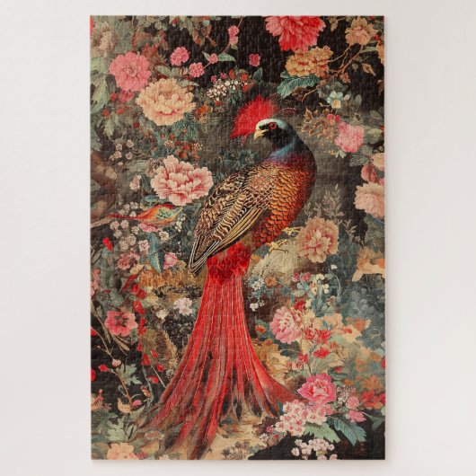 Schönes Blumenmotiv Pheasant Bird Puzzle (Vertikal)