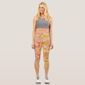 schönes Blumenmuster Capri Leggings (Vorderseite)