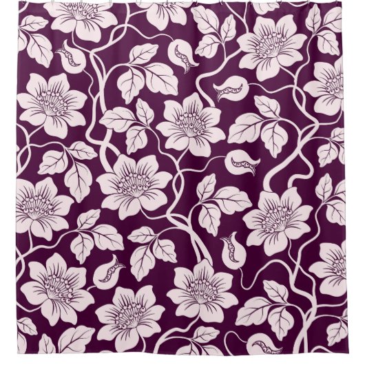 Schönes Blumenmuster Duschvorhang (Vorderseite)