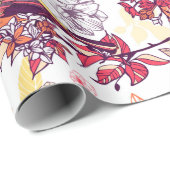 Schönes Blumenmuster Geschenkpapier (Rolleneckpunkt)