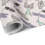 Schönes Blumenmuster Geschenkpapier (Rolleneckpunkt)