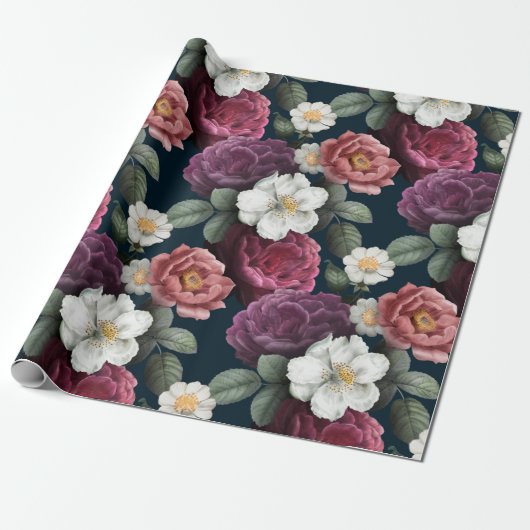 Schönes Blumenmuster Geschenkpapier (Ungerollt)