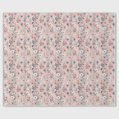 Schönes Blumenmuster Geschenkpapier (Flach)
