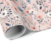Schönes Blumenmuster Geschenkpapier (Rolleneckpunkt)