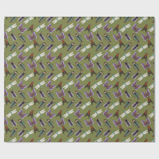 Schönes Blumenmuster Geschenkpapier (Flach)