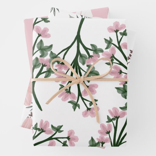 Schönes Blumenmuster Geschenkpapier Set (Beispiel)