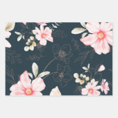 Schönes Blumenmuster Geschenkpapier Set (Vorderseite 3)