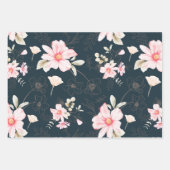 Schönes Blumenmuster Geschenkpapier Set (Vorderseite)