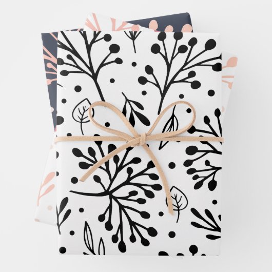 Schönes Blumenmuster Geschenkpapier Set (Beispiel)