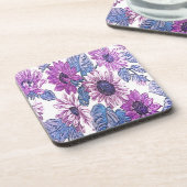 Schönes Blumenmuster Getränkeuntersetzer (Linke Seite)