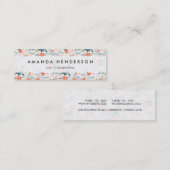 Schönes Blumenmuster Girly Mini Visitenkarte (Vorne/Hinten)