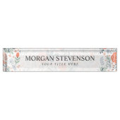 Schönes Blumenmuster Girly Namensplakette (Vorderseite)