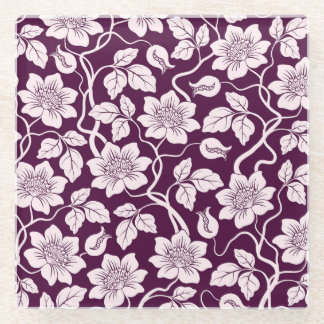 Schönes Blumenmuster Glasuntersetzer