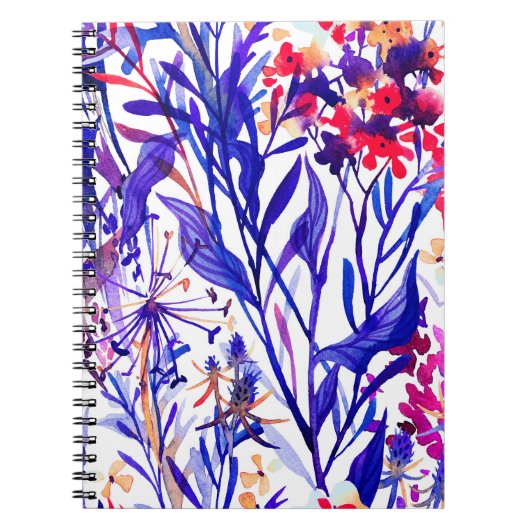 Schönes Blumenmuster in Aquarellfarben Notizblock (Vorderseite)
