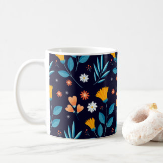 Schönes Blumenmuster Kaffeetasse