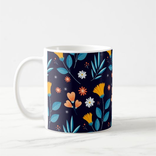 Schönes Blumenmuster Kaffeetasse (Links)