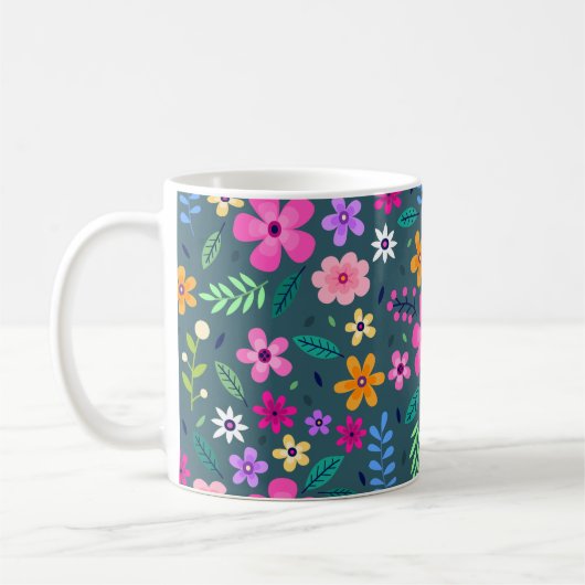 Schönes Blumenmuster Kaffeetasse (Links)