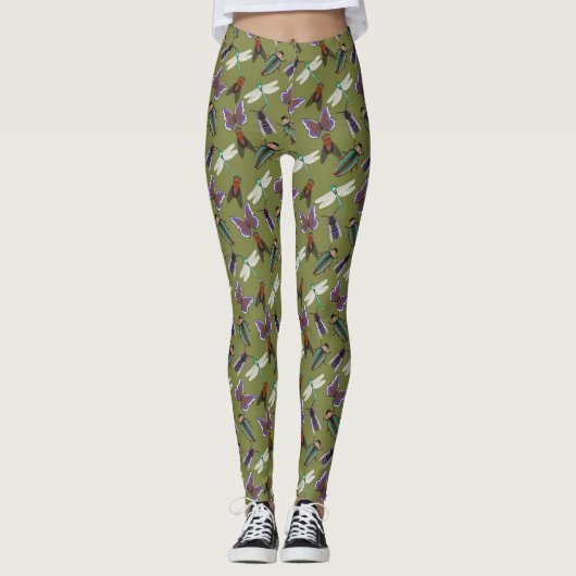 Schönes Blumenmuster Leggings (Vorderseite)