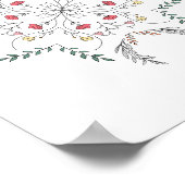 Schönes Blumenmuster, Mandala Poster (Ecke)