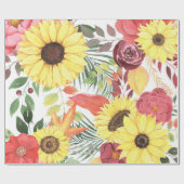 Schönes Blumenmuster mit leuchtendem Herbst Geschenkpapier (Flach)