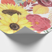 Schönes Blumenmuster mit leuchtendem Herbst Geschenkpapier (Ecke)