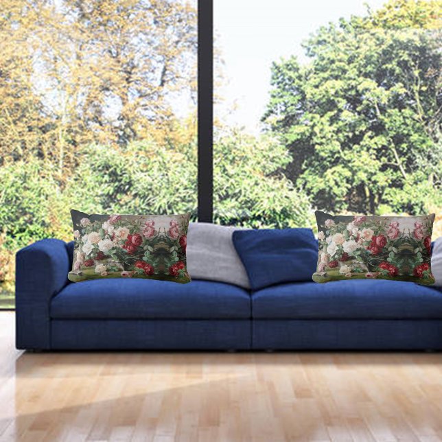 Schönes Blumenmuster mit Rose und Folien Lendenkissen (Von Creator hochgeladen)