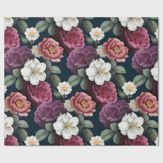 Schönes Blumenmuster Papier Geschenkpapier (Flach)