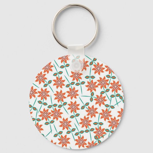 Schönes Blumenmuster Schlüsselanhänger (Vorderseite)