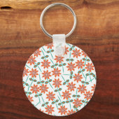 Schönes Blumenmuster Schlüsselanhänger (Vorderseite)