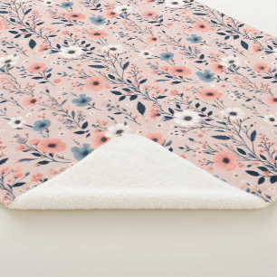 Schönes Blumenmuster Sherpadecke