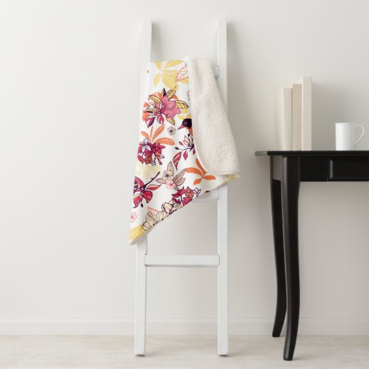 Schönes Blumenmuster Sherpadecke (Beispiel)